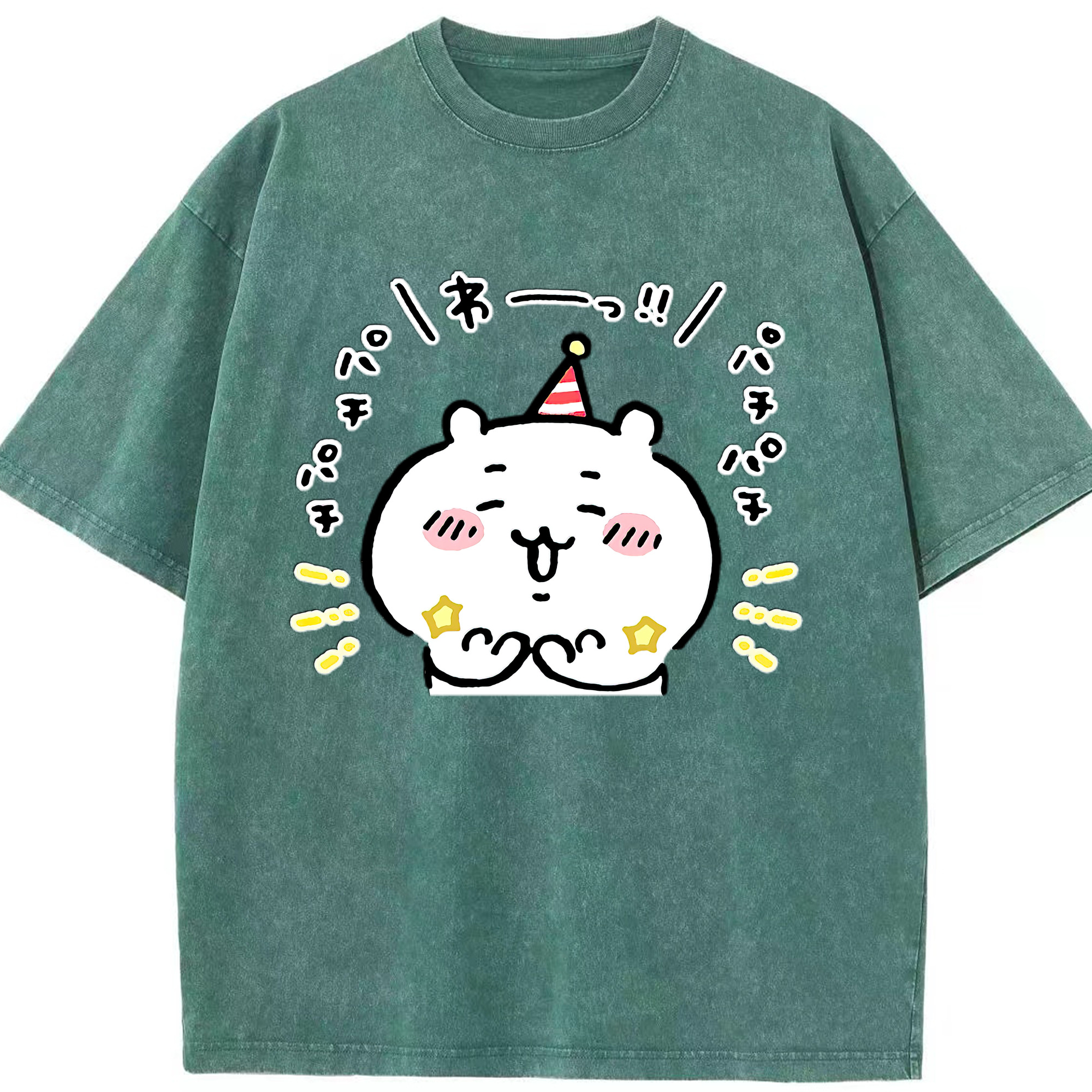 （画像用） ちいかわ ちいかわ Chii-kawa chiikawa 綿100% ヴィンテージ風 半袖Tシャツ（フロントプリント）